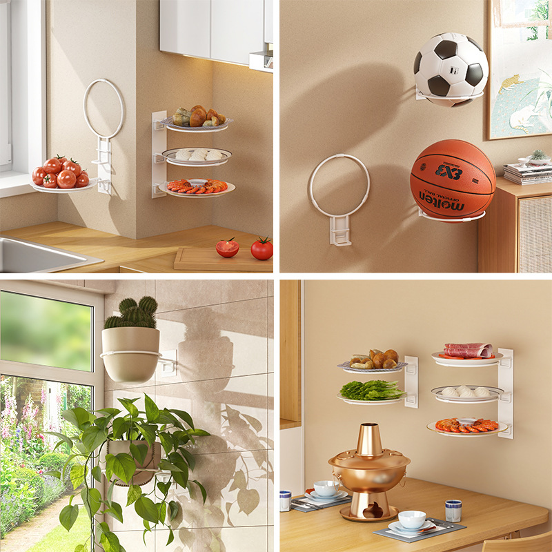 厨房备菜盘置物架免打孔可折叠多功能备菜盘墙上壁挂式多层配菜架