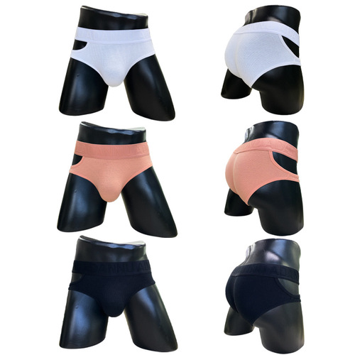 A new design side cut hollow triangle sexy sport cotton breathable crotch pouch underwear AD766