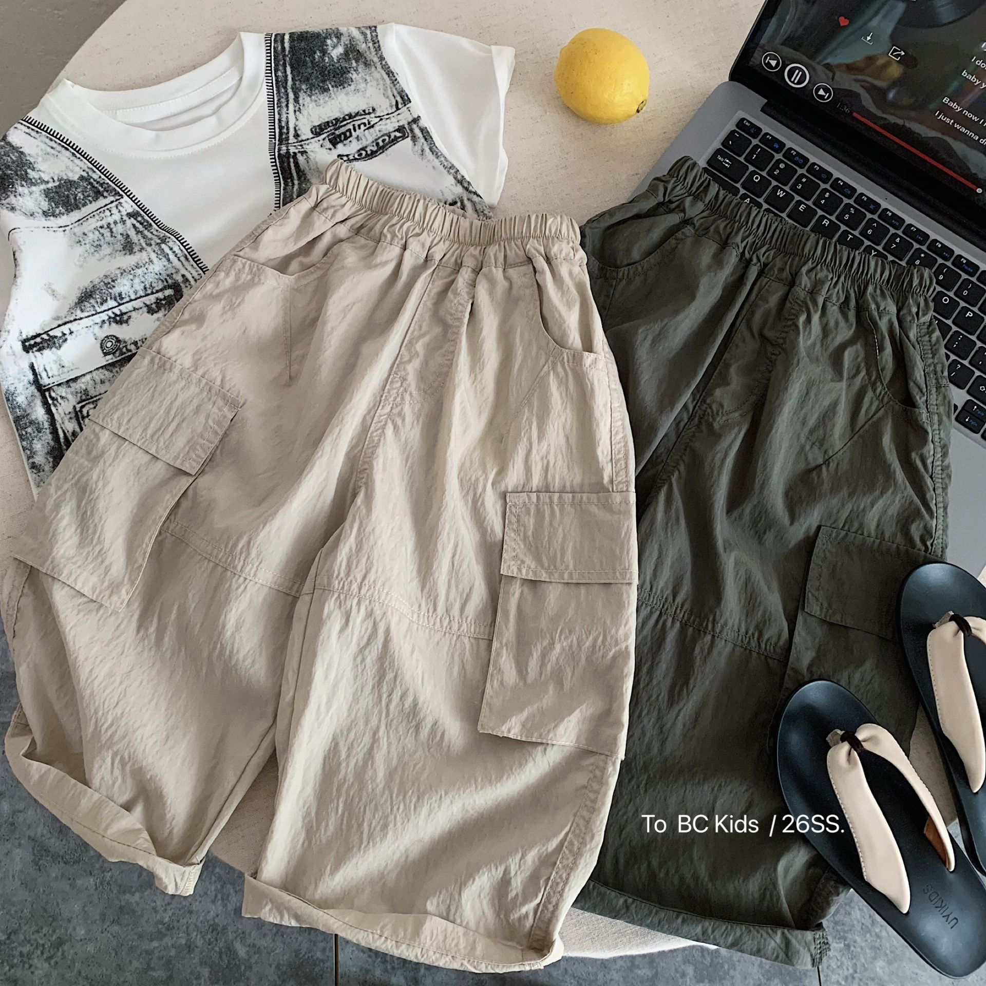 Summer children's solid color thin trousers for boys