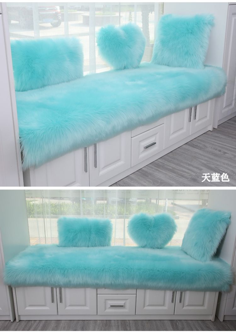 New Chinese-Style Large Red Chair Cushion, Faux Cashmere Door Mat, High-End Blue Carpet for Living Room Decoration and Grand Opening