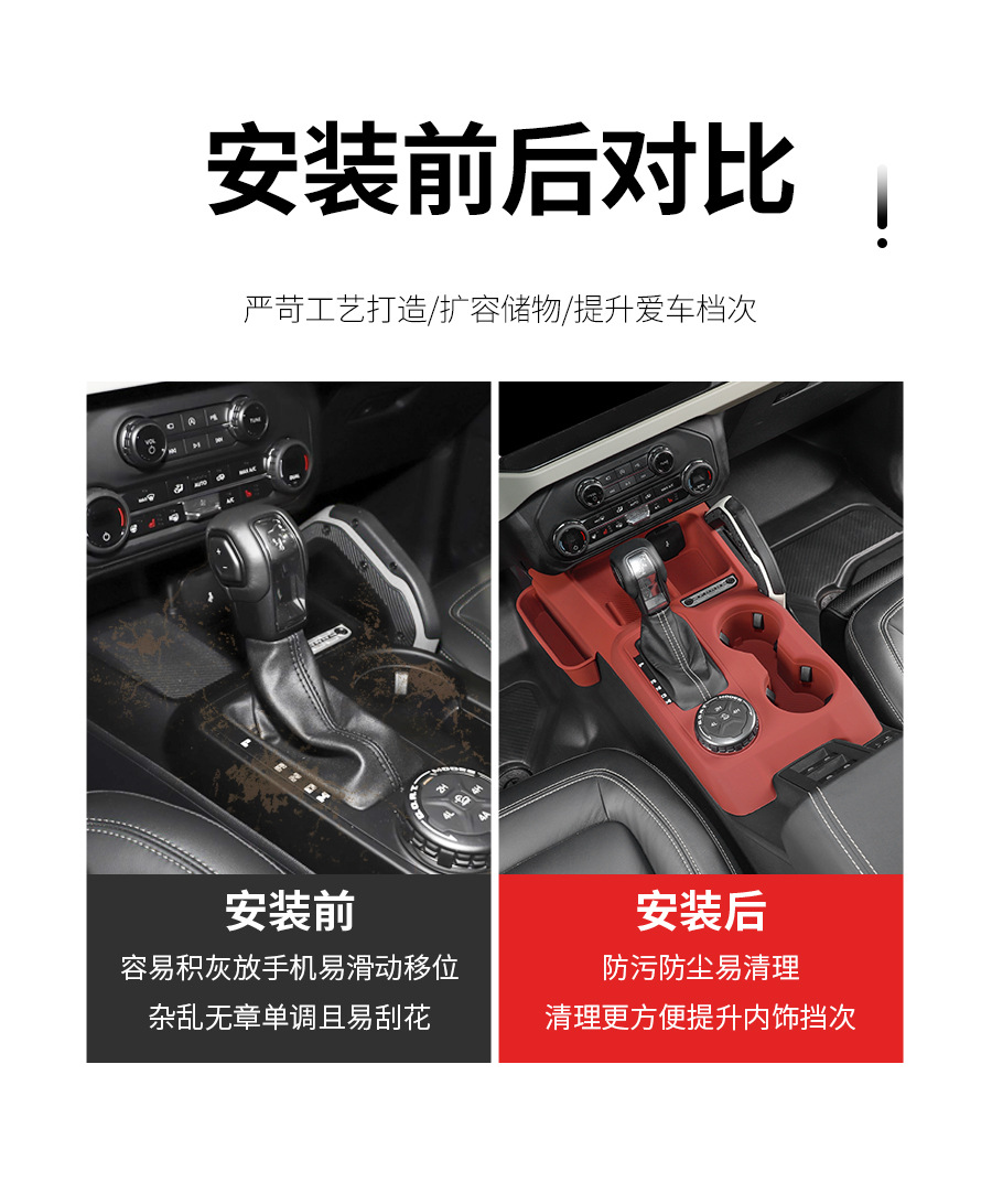 Suitable for Ford Lima Integrated Central Control Gearbox Silicone Protective Pad Wireless Charging Dustproof Water Cup Anti-Slip Modification Parts