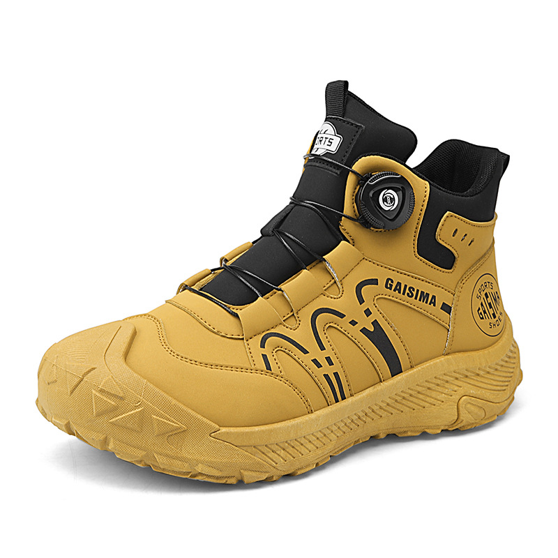 Zapatos deportivos casuales, zapatos de algodón, zapatos de invierno de alta calidad, zapatos de trabajo al aire libre con botón rotativo, zapatos de hombre de moda