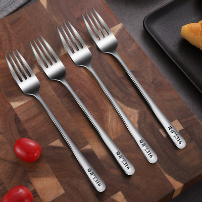 西餐餐具304不锈钢叉子水果叉成人牛排叉插家用点心叉蛋糕甜品叉