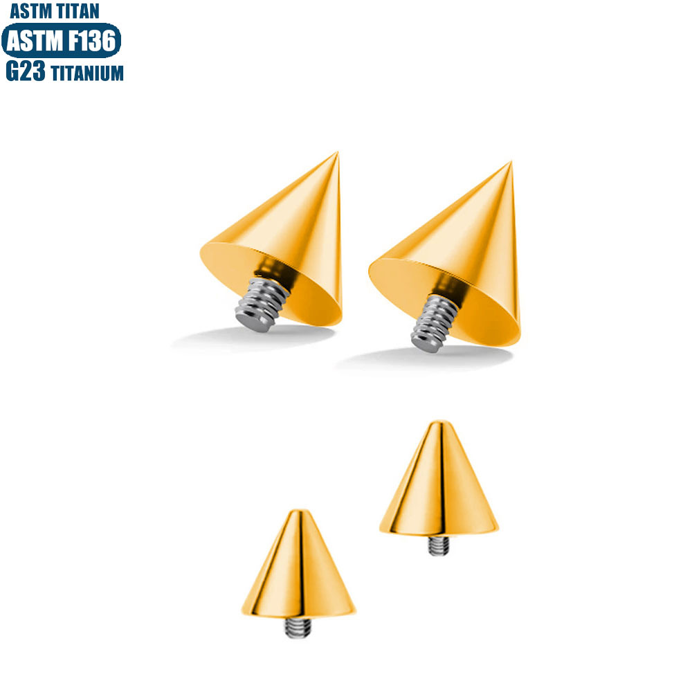 0.9mm F136 Titanium Pointed Cone Ball Zircon Head External Thread Eyebrow Barbell Replacement Part detail image 8
