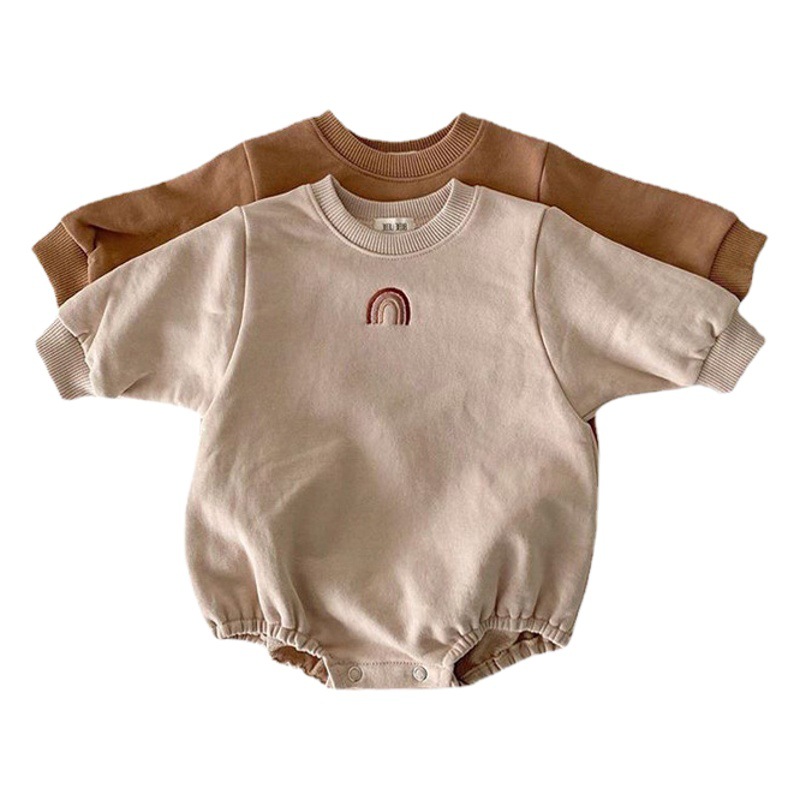 2024 primavera nueva ropa para niños Corea del Sur mismo estilo bebé mameluco Internet celebridad bebé mameluco bordado vaina ropa para niños