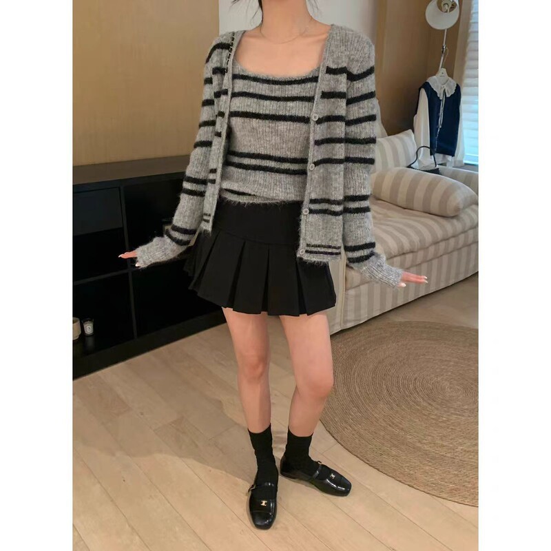 T8137毛衣吊带开衫两件套长55-仅供货经销商不退换不退换|undefined