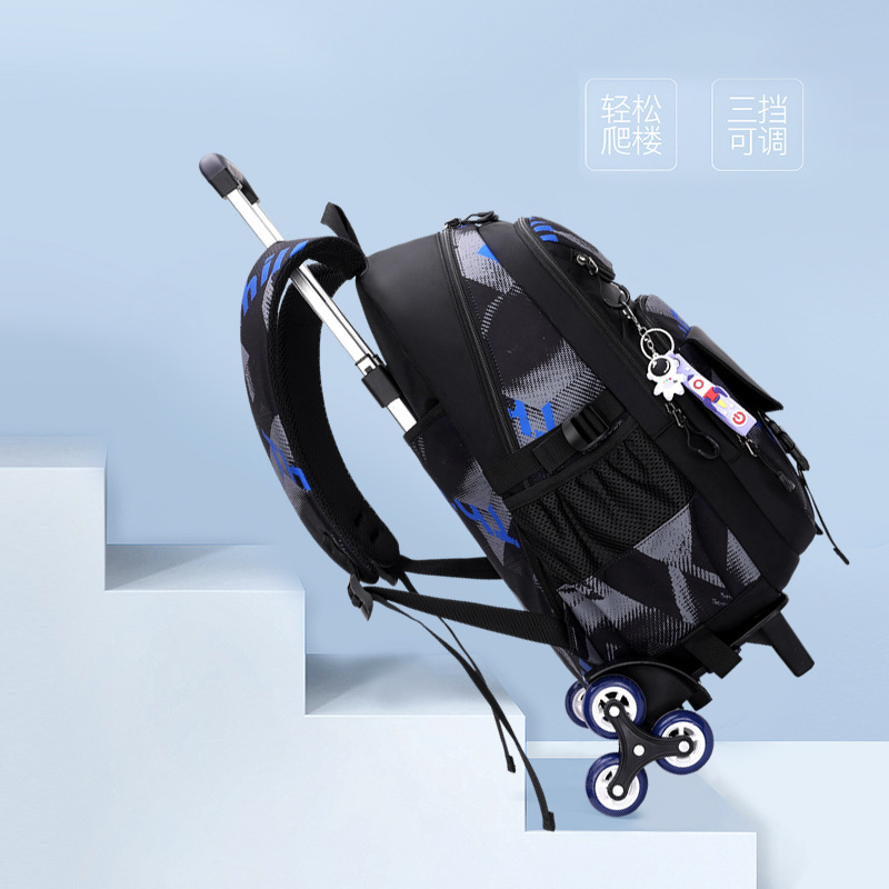 Peces naturales nuevo carro mochila estudiante de secundaria Escuela Primaria grado 2-6 gran capacidad transfronteriza de doble uso mochila al por mayor