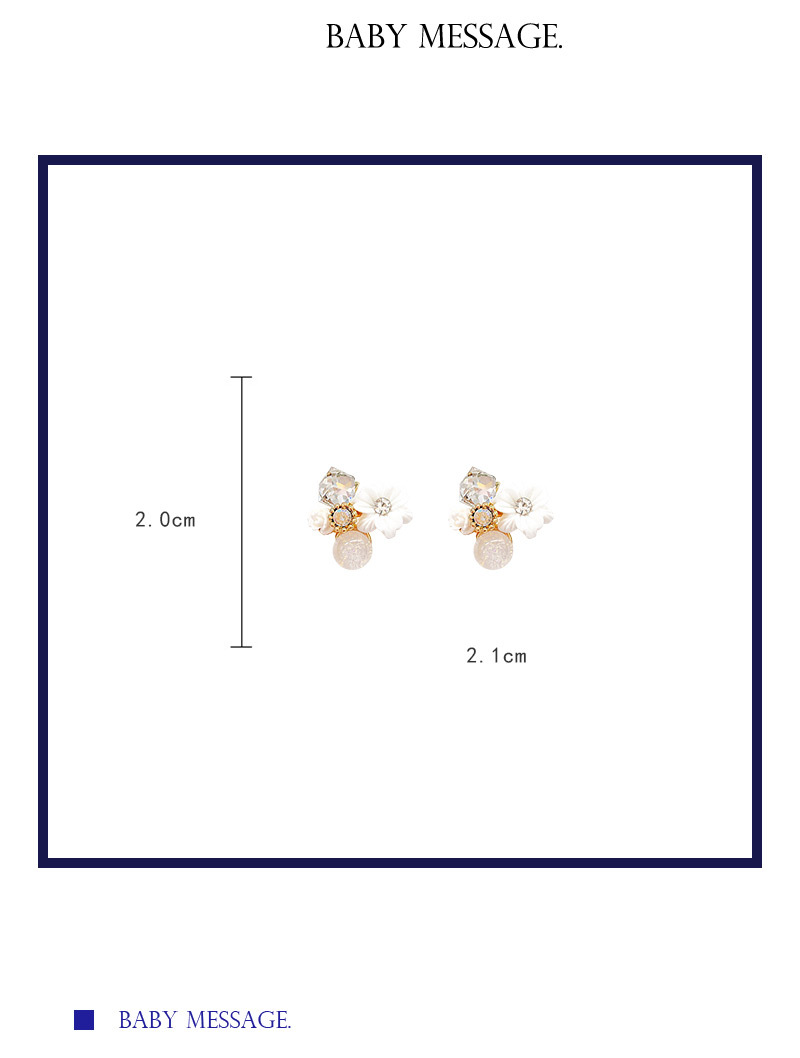 1 Pair Fashion Flower Alloy Plating Inlay Rhinestones Women's Ear Studs display picture 1