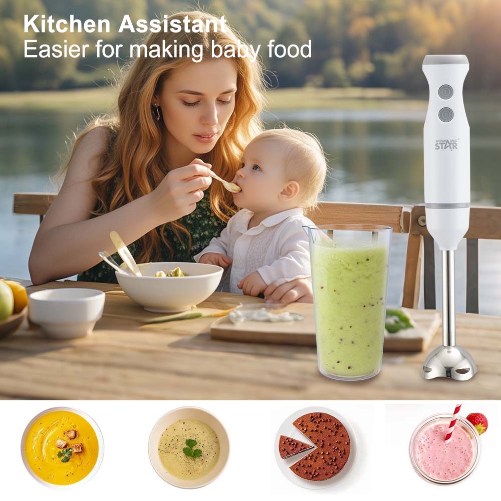 Winning Star, jugo americano, carne molida, máquina de cocción multifuncional, juego de 4 piezas, batidor de mano