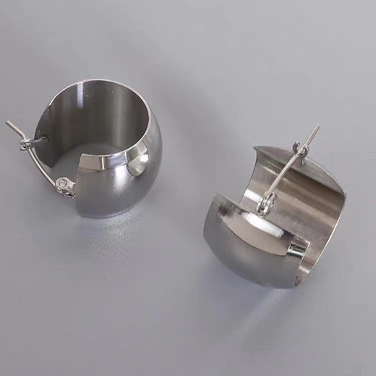 Simple Style Geometric Titanium Steel Metal Earrings 1 Pair display picture 3