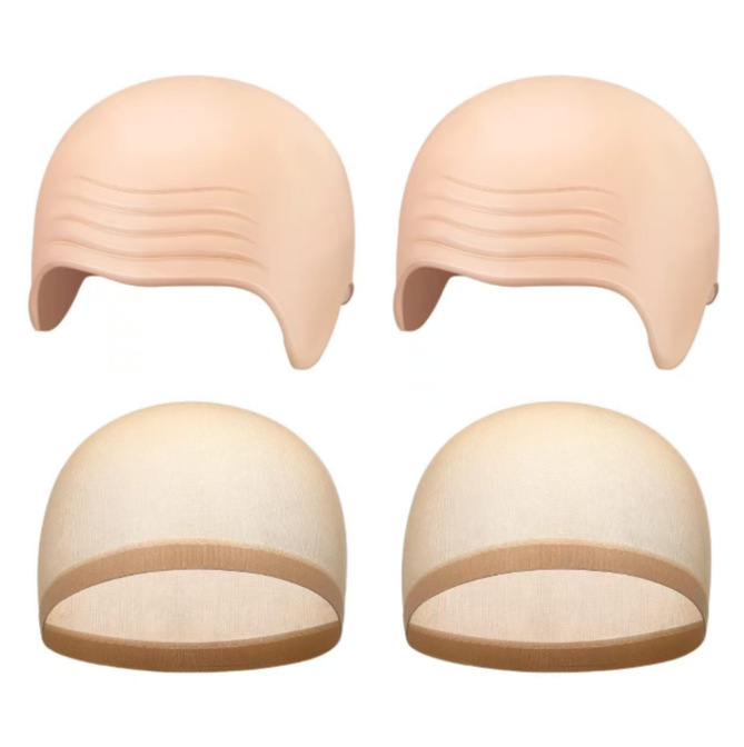 In-Stock Foreign Trade Goods: Skin-Colored Wig Net, Rubber Bald Cap, High-Elastic Head Cover, Pantyhose Net Hat, Cosplay Masquerade Props