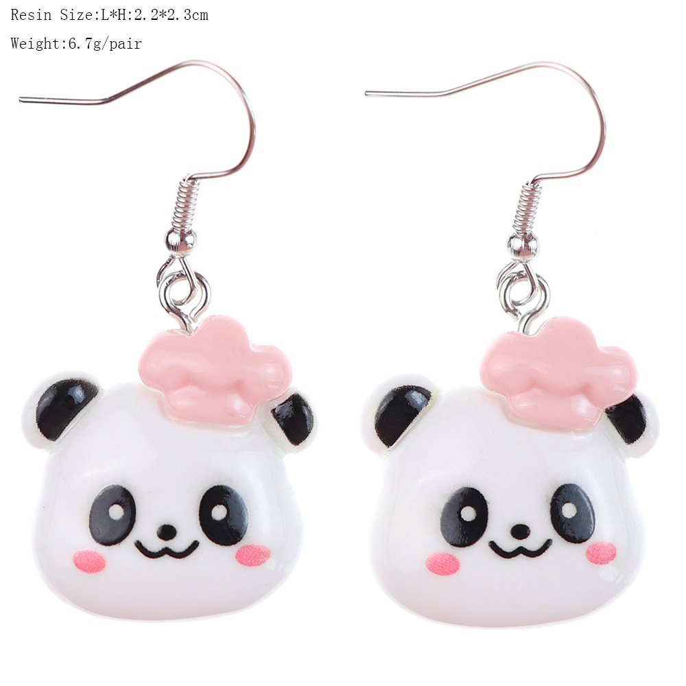 1 Pair Cartoon Style Cute Panda Plastic Drop Earrings display picture 8