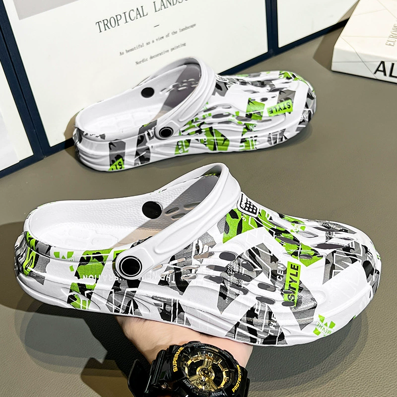 Сандалии мужские летние пещерные туфли на толстой подошве мужские 2025 новый крытый открытый двухкомнатные тапочки на пляже