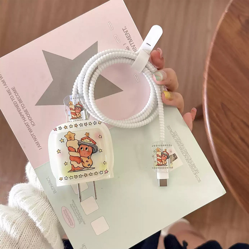 Cute vela de deseo para el hombre estrella para Apple 16 cargador funda 15promax cable de datos 14plus