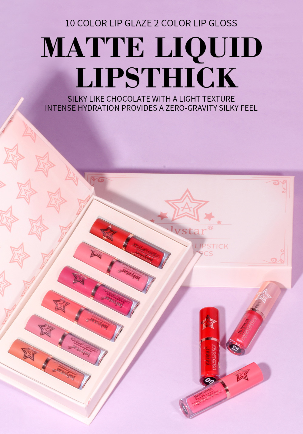 Cross-border makeup lip and cheek dual-use matte lip gloss set, natural, long-lasting, non-fading, non-stick to cups, matte lipstick wholesale Specification drawing