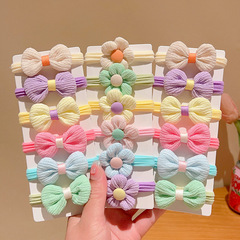 Children's candy-colored ribbon butterfly knot hair tie for girls, hairband without hurting hair, baby hair ribbon towel loop flower hair ribbon