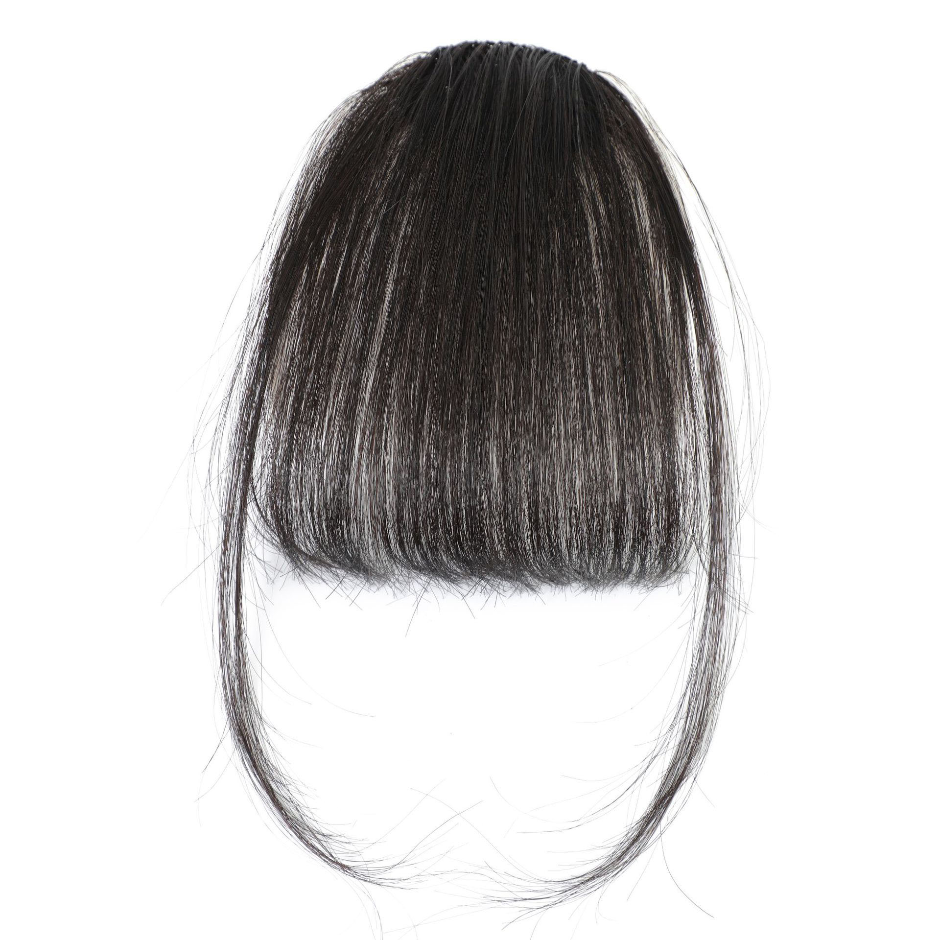 Flequillo francés de cabello humano real para mujeres, postizo de cabello real tejido a mano sin costuras, flequillo de aire.