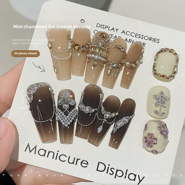 50 pieces of nail zircon jewelry wholesale inverted flat bottom drill mini transparent white shaped pile drill net red nail drill