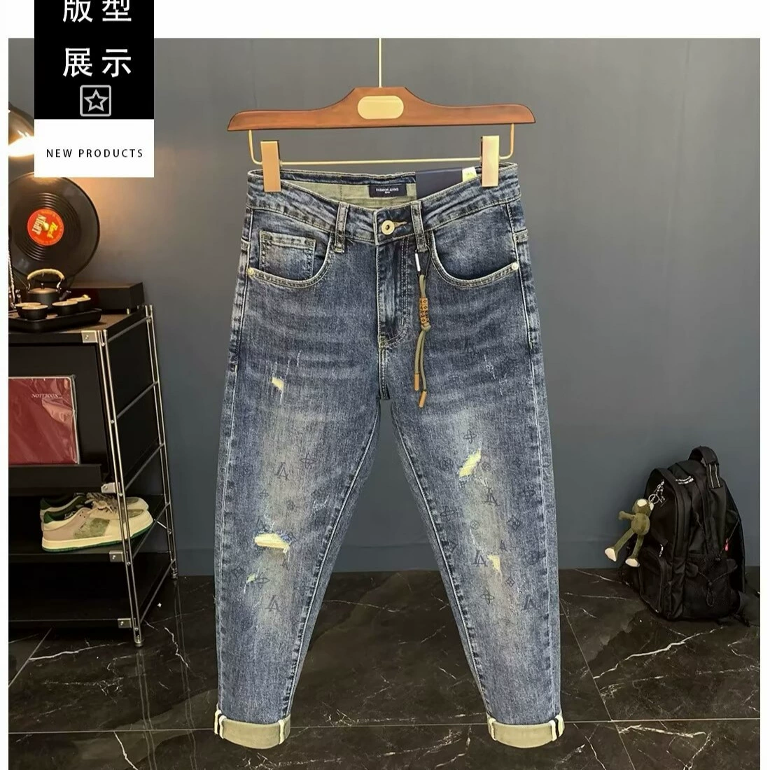 Elite wear-resistant summer jeans, thin elastic trousers
