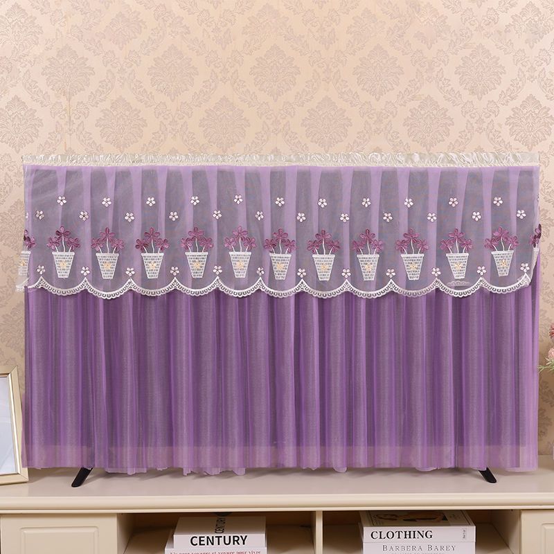 Tv Dust Cover Cover Does Not Take Off When Turned On, Hanging Desktop Lcd Tv Home New Tv Cover Lace Gauze