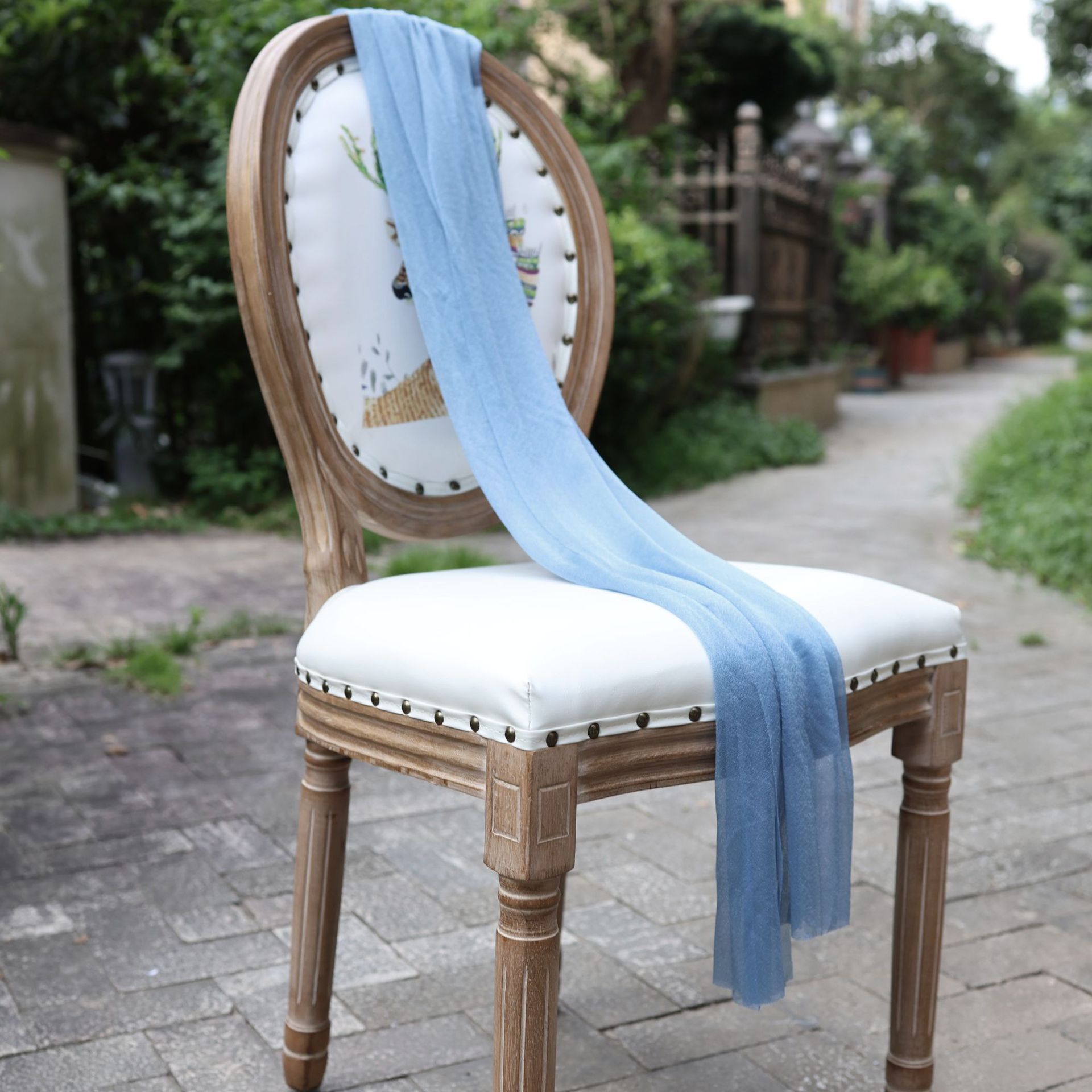 Cortina de belleza cortina arco de boda césped decoración al aire libre tabla bandera cortina cortina chiffon