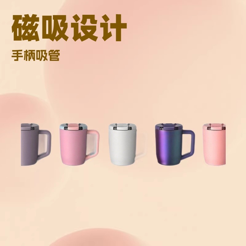 Cross-border nueva generación de 20oz taza de automóvil 304 taza de acero inoxidable taza de aislamiento térmico plegable mango de paja taza de hielo no
