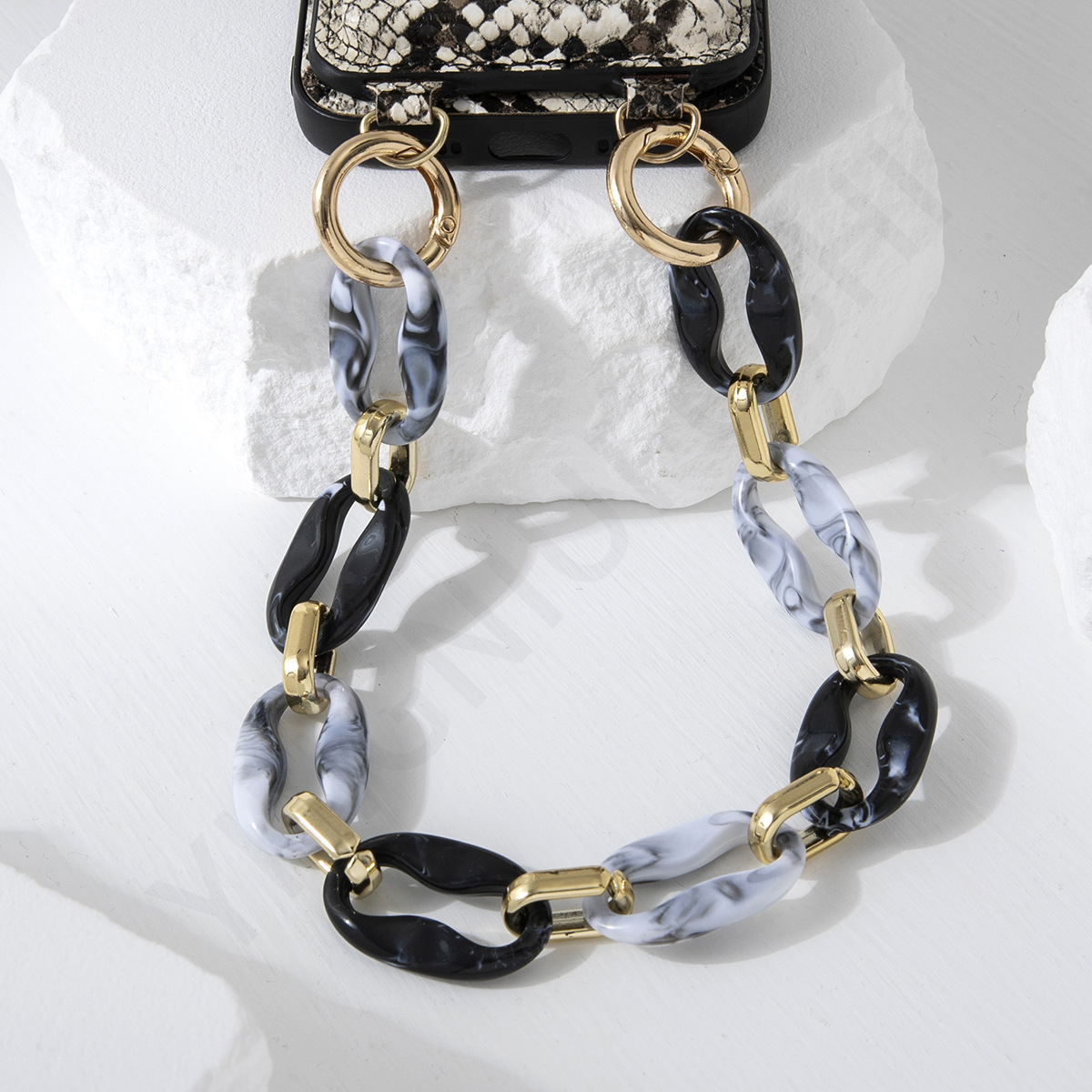 32g Weight Mobile Phone Chain Classification 1 Piece Quantity Alloy Material Oval Pattern Retro, Classic Style Style Retro Classic Style Oval Arylic Alloy Mobile Phone Chain 16