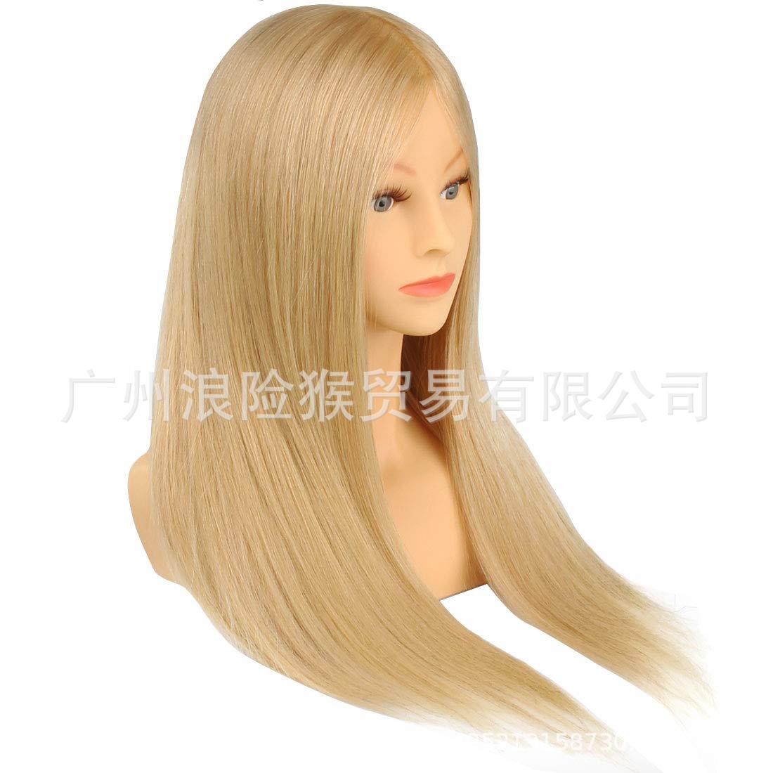 真人发 假发教学带肩头模 半身教习头美发模特头 编发盘发假人头