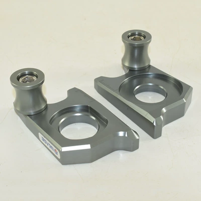 Motorcycle frame, Motorcycle Chain Adjuster - gray-with-rivets