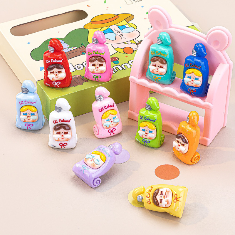 颜料哭哭 diy饰品创意手工树脂配件钥匙扣挂件萌粒对对碰盲袋批发|undefined