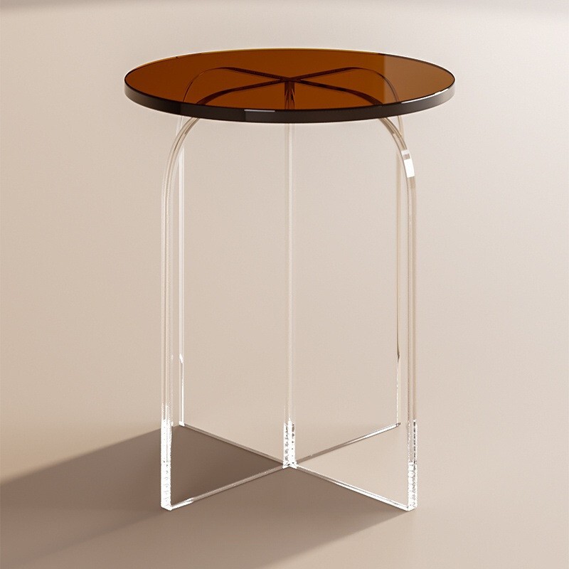 Light Luxury Transparent Makeup Chair for Home Use, Cream-Style Living Room Stool, Simple Bedroom Solid Wood Minimalist Chair, Dressing Stool