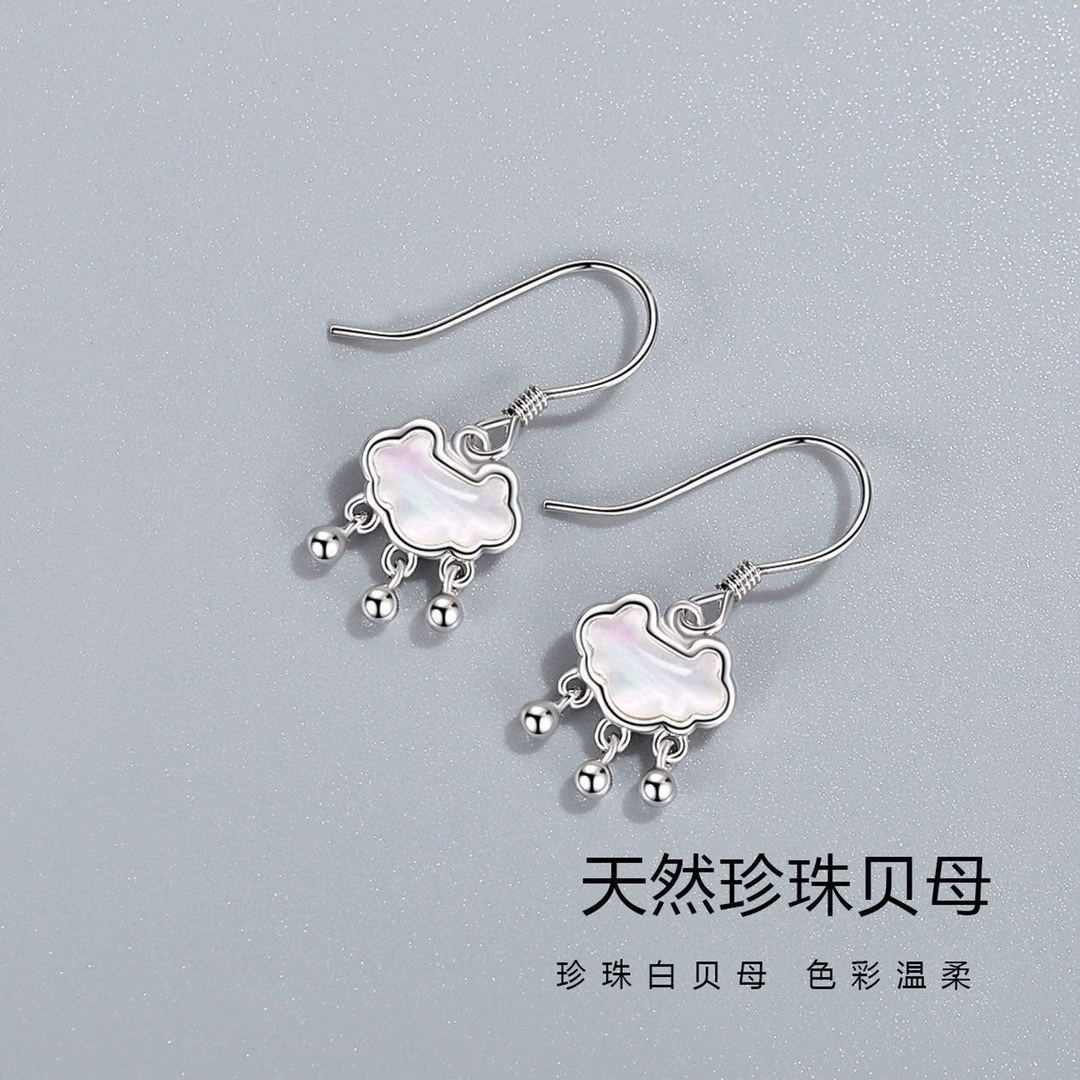 Крупная серебряная поточный 990 Lifetime Lock Love White Penforms Shell серьги литературные и свежие серебряные серьги