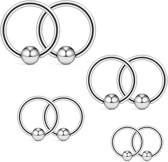 Stainless Steel Bead Cock Ring Set, 6 Sizes 2.5-4.0 cm, Manual Foreskin Restraint Rings — detail image 7