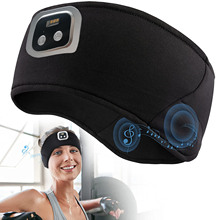 跨境爆款 LED音樂頭帶 夜跑照明頭巾 可拆洗5.0通話運動藍牙頭帶