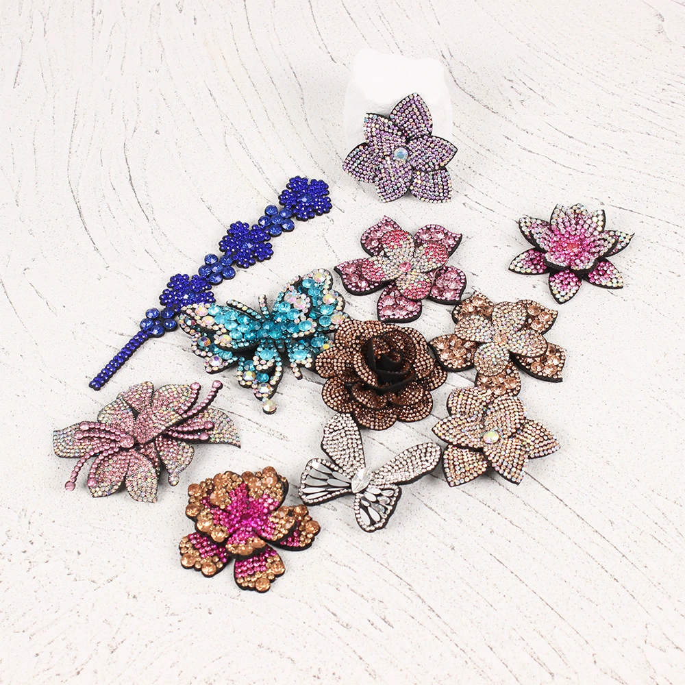 Three dimensional decorations, hair accessory, flowered, diamond encrusted, DIY