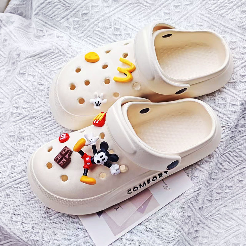 Cartoon Mickey Series Shoe Charms, White Gloves, Large m Chocolate Food Toys, Plush Clog Shoe Accessories, Fun Shoe Decorations