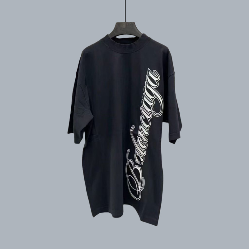 【In-Stock Instant Shipping】Authentic High-Quality Version 26 Paris B Brand New Letter Embroidery Unisex Loose Short-Sleeve T-Shirt 【In-Stock Instant Shipping】Authentic High-Quality Version 26 Paris B Brand New Letter Embroidery Unisex Loose Short-Sleeve T-Shirt