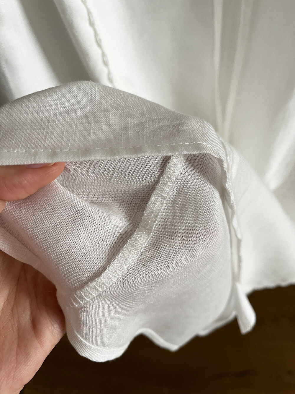 Set váy hai dây và chân váy maxi linen phong cách Hàn Quốc — Sling trắng, Trắng nửa váy chi tiết 13