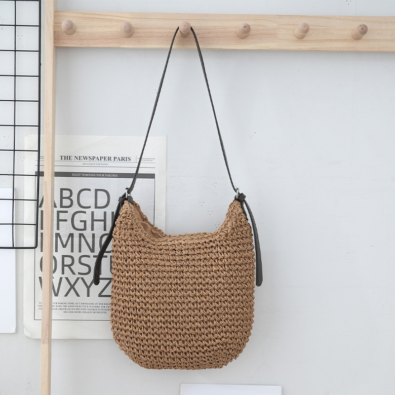 Summer capacious woven straw fashionable universal retro beach…