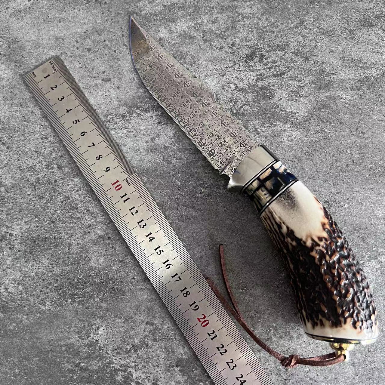 刀 水果刀 刀具 五金 鹿角冰牙手柄瑞粉刃材240g配刀鞘