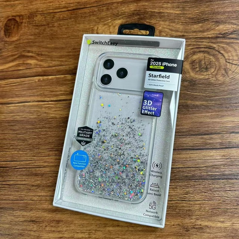 SwitchEasy鱼骨星砂适用于苹果iphone17Pro max滴胶闪粉手机壳|undefined