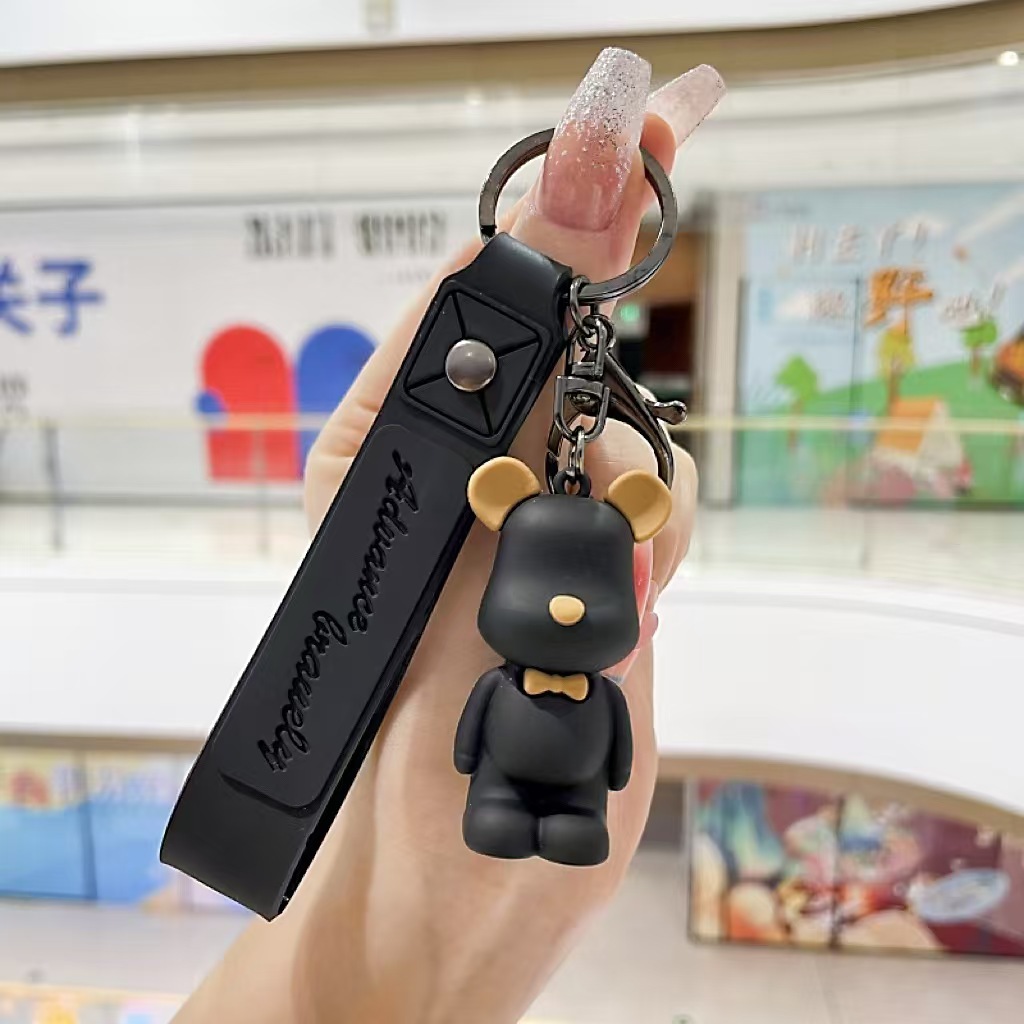 Caricatura violenta oso colgante llavero de PVC colgante llave de goma blanda juegos de videojuegos de muñeca ciudad pequeño regalo pequeño regalo