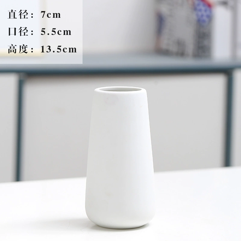 Nordic Creative Simple White Ceramics Vase Living Room Table Model Room Porch Decoration Swing Flower Set
