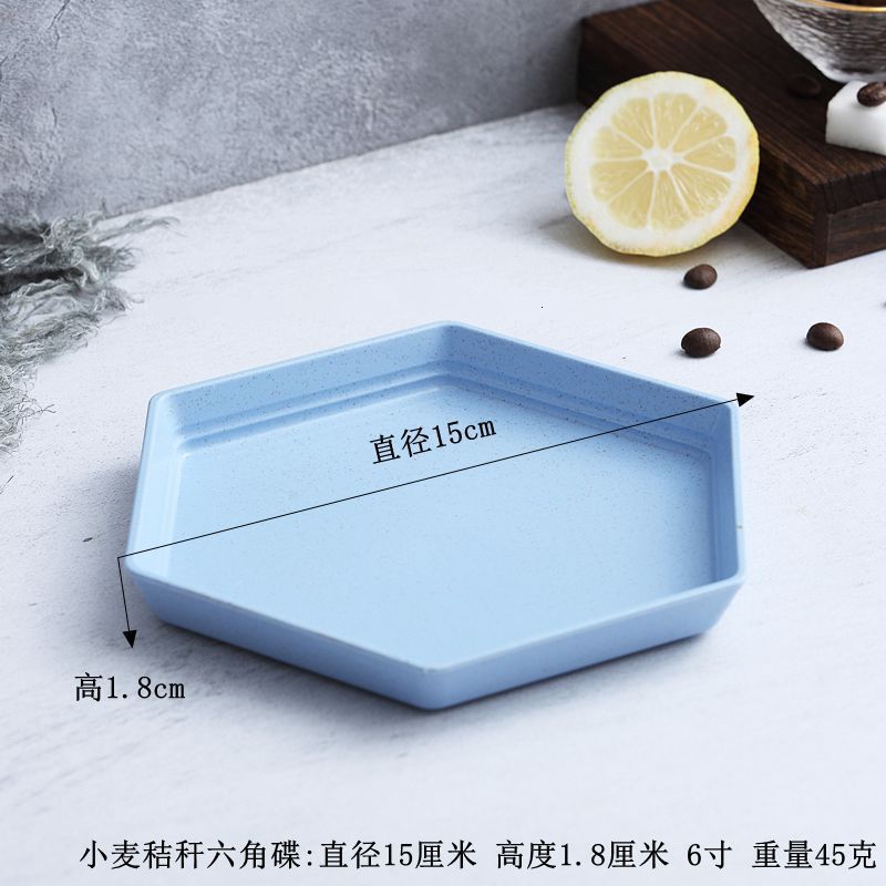 メーカー厚みのある六角形のプレート家庭用食器小麦わらプレート骨吐き皿おかずプレートフルーツプレート卸売|undefined