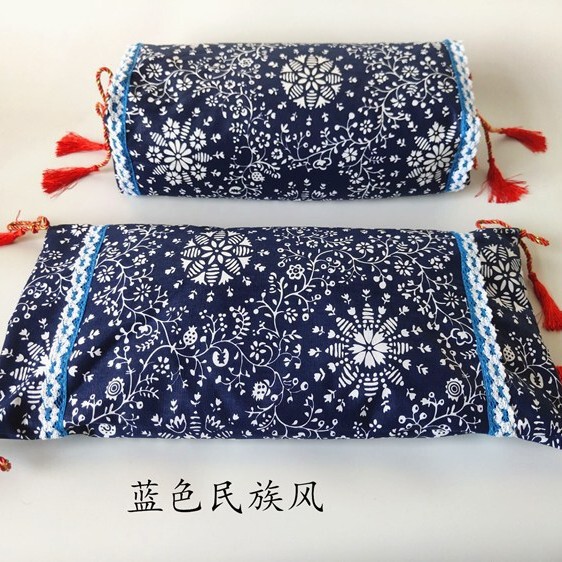 正方形枕変形宮殿枕カバー綿枕カバー粗い布レトロエスニックスタイルそば殻枕カバーネックプロテクター|undefined