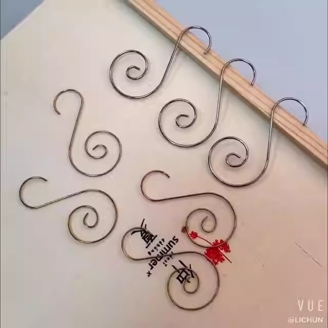 圣诞树装饰挂钩挂件饰品S勾多功能不锈钢彩色钩子多功能装饰钩