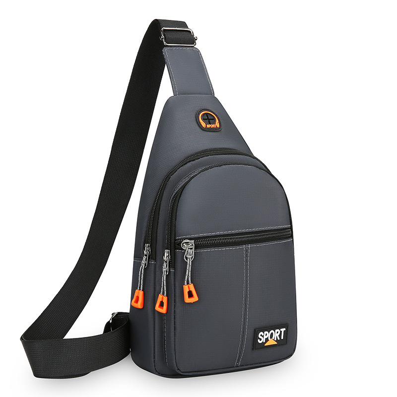 Bolsa de hombro simple ocio de gran capacidad, agujero de auriculares de almacenamiento multicapa, bolso de pecho portátil, bolso de transporte deportivo al aire libre