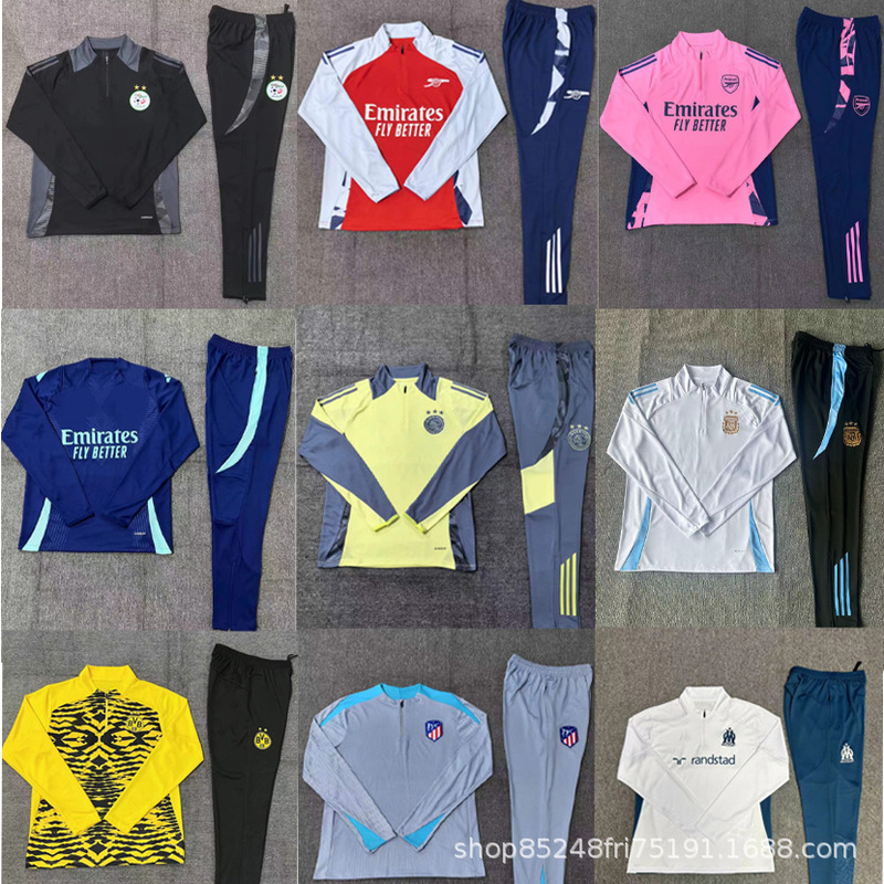 Football Clothing Children's (Student) Paris Chelsea Italy Argentina England Long Sleeve Half Pull Training Clothing