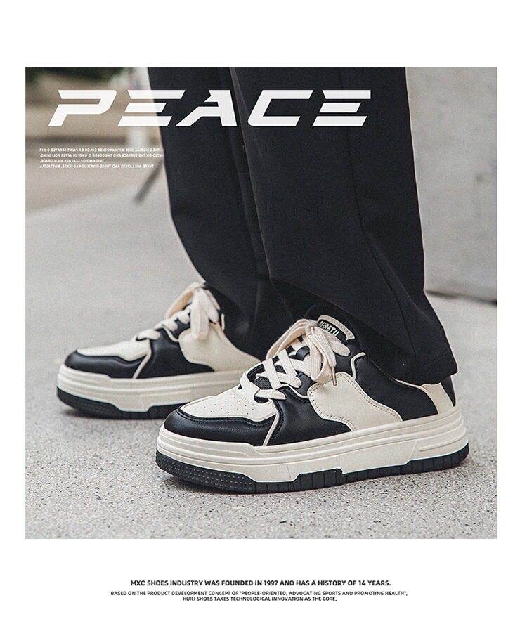 Giày thể thao nam sneaker cổ thấp đế bằng kiểu Mỹ thời trang — K88 m màu nâu, K88 m màu đen chi tiết 1