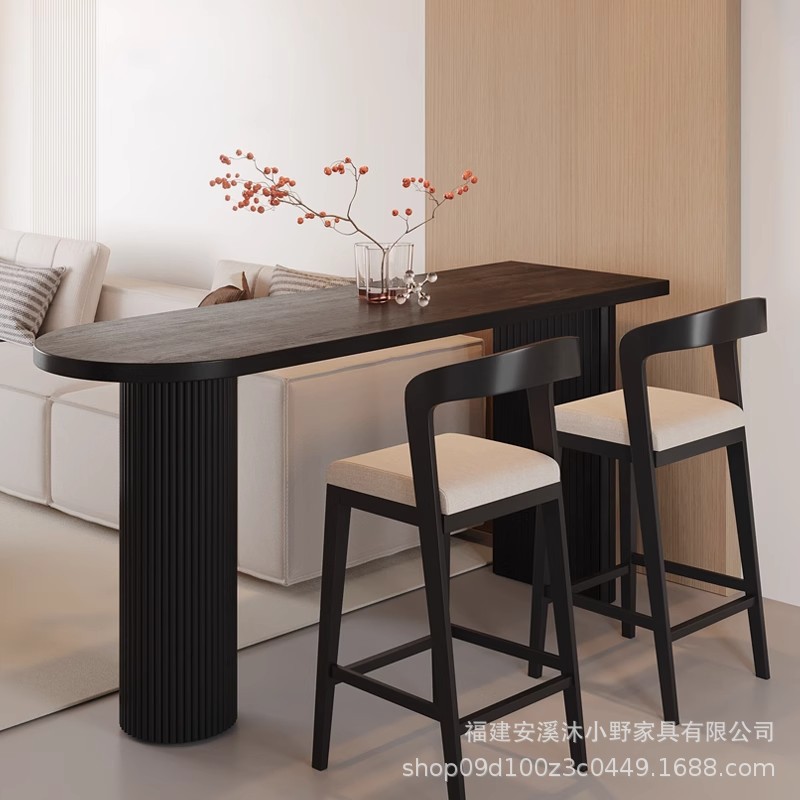 Solid Wood Sofa Side Bar Table Living Room Partition Long Table Light Luxury High-end Small Apartment Household Balcony High-foot Table